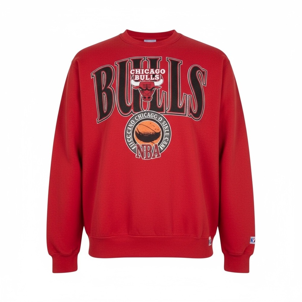 Logo 7‎ Chicago Bulls Crewneck Sweatshirt Red NBA USA 90s Vintage Jordan